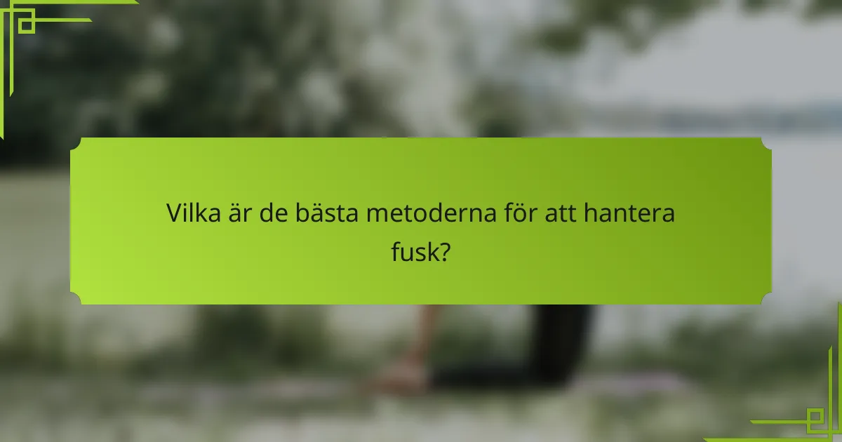 Vilka är de bästa metoderna för att hantera fusk?