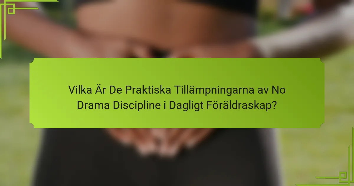 Vilka Är De Praktiska Tillämpningarna av No Drama Discipline i Dagligt Föräldraskap?