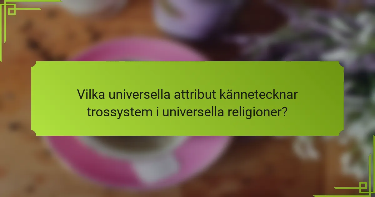 Vilka universella attribut kännetecknar trossystem i universella religioner?